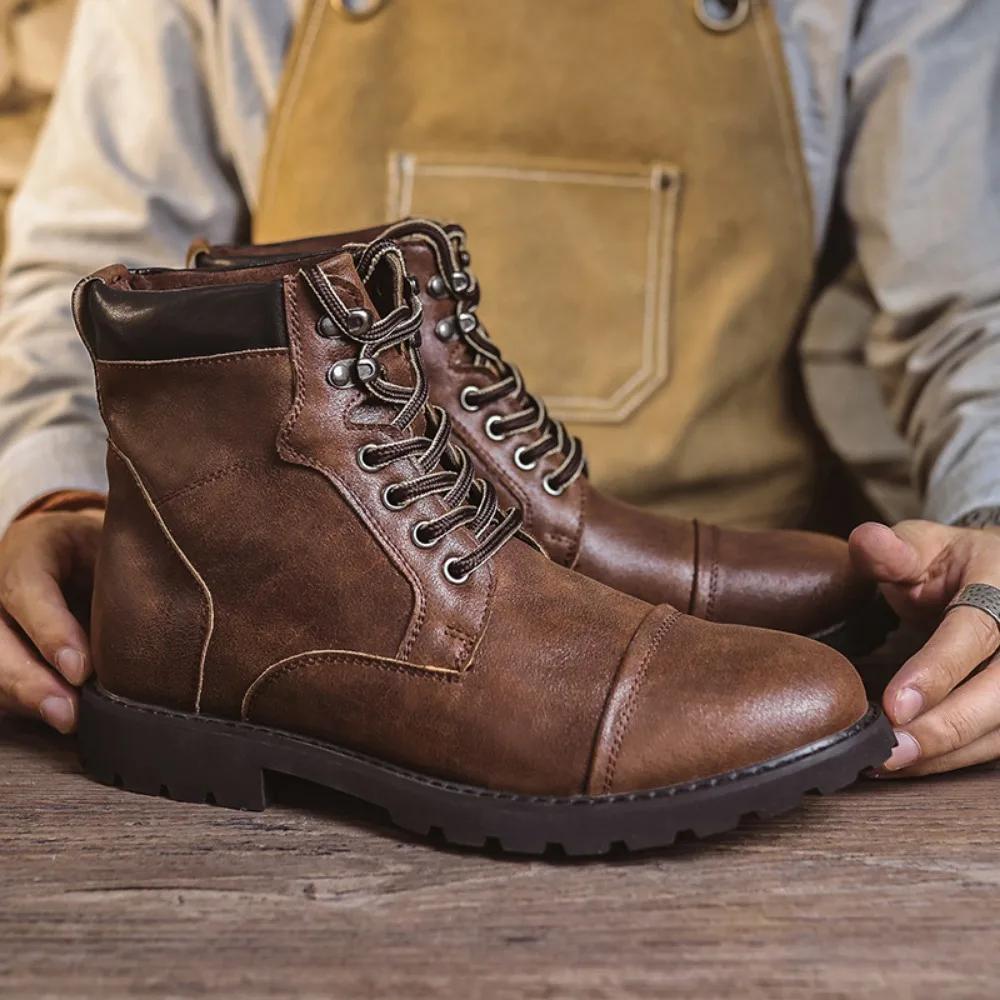 Новые мужские ботинки Трендовая мужская обувь Осенняя и зимняя обувь Мужские ботильоны — фото 5