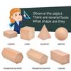 Log color wood Rainbow castle building block toys, children's Montessori educational geometric building block toys, baby buildin