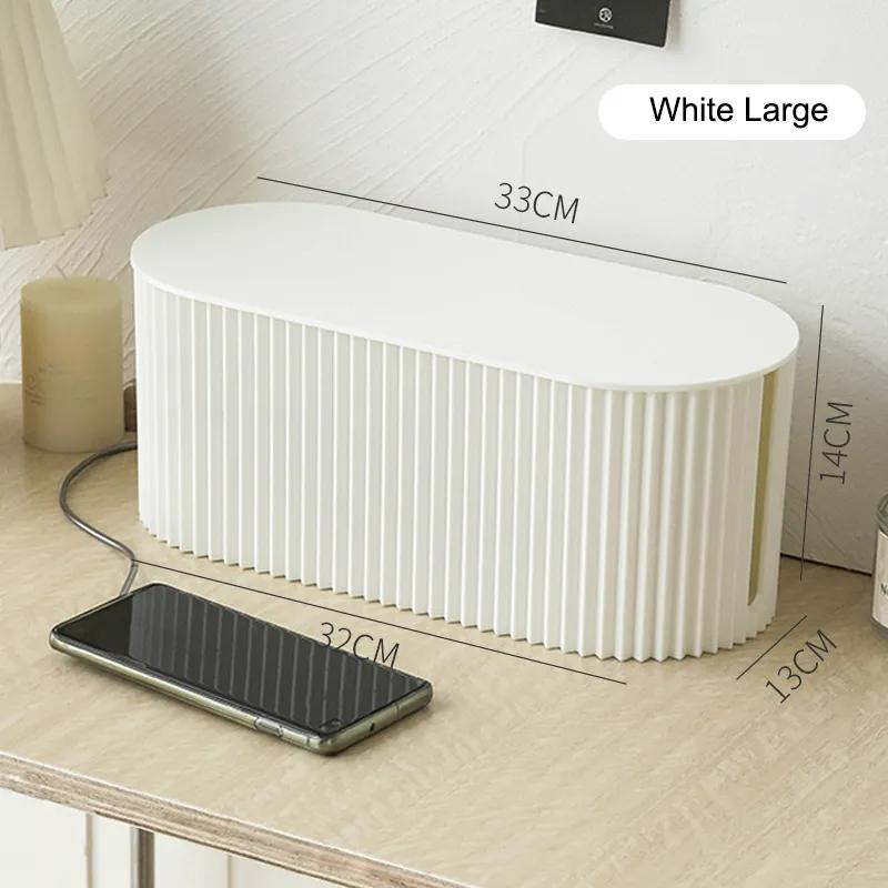 

Wire Storage Box Large Capacity Data plug board Storage Box Desktop Cable Management Box Router Bracket белый