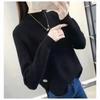 V-neck sweater women's loose and lazy style top autumn and winter short inner with low neck and thin knitted bottoming shirt