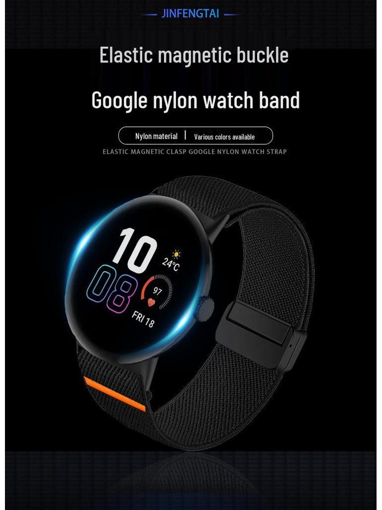 Google Elastic Nylon Buckle Strap for 41MM/45MM Watches