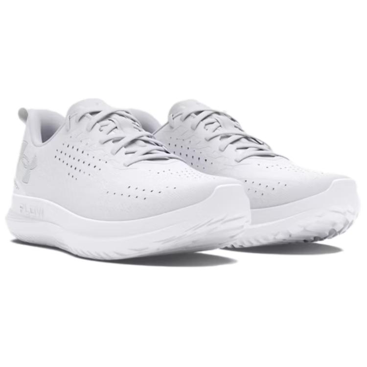 Under Armour Flow Velociti 4 White Metallic Silver Women Sneakers 3027586-100