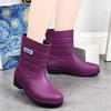Slip On Waterproof Rubber Rain Boots for Women Comfort Non Slip Garden Outdoor Walking Water Shoes Galoshes for Ladies