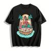 Flamingo Beach Print Casual Vacation Short Sleeve Top Pure Cotton T-shirt
