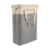 45L Laundry Basket With Lid Fake Linen EVA Lining For Home Use