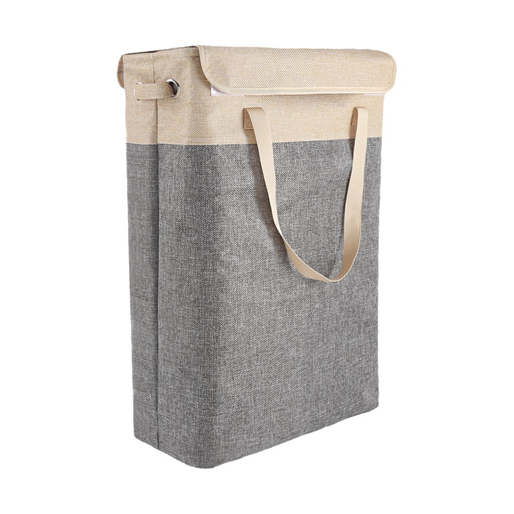45L Laundry Basket With Lid Fake Linen EVA Lining For Home Use