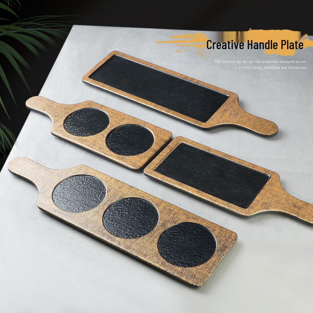 Melamine Imitation Porcelain Hot Pot & BBQ Plate with Handle