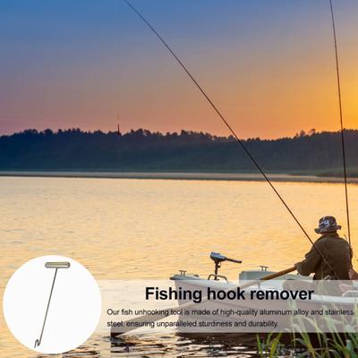 Angelhakenlöser-Werkzeug mit ergonomischem Griff, tragbarer Edelstahl-Fisch-Salzwasser-Hakenlöser, Aluminium-Haifischhakenlöser