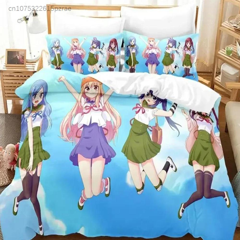 3D Print Anime The Himouto! Umaru-chan Bedding Set Printed With Pillowcase Bed Duvet Cover Soft Queen King Size Bedclothes Home