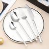 French Style Cutlery 304 Stainless Steel Hammered Texture Tableware Non-Slip Handle Small Waist Design Serrated Knife Sharp Fork Spoon