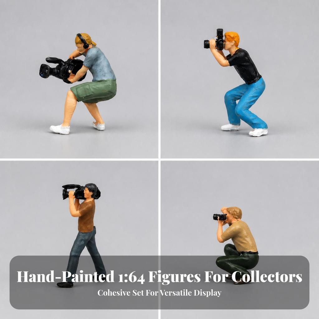 1:64 Scale Photographer Figure with Camera Hand Painted