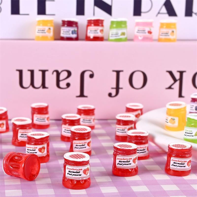 

12 PCS Dollhouse 1:12 Miniature Simulation Jam Jar Model Food Toy Home Ornaments Accessories Kids Pretend Toys Gifts червоний