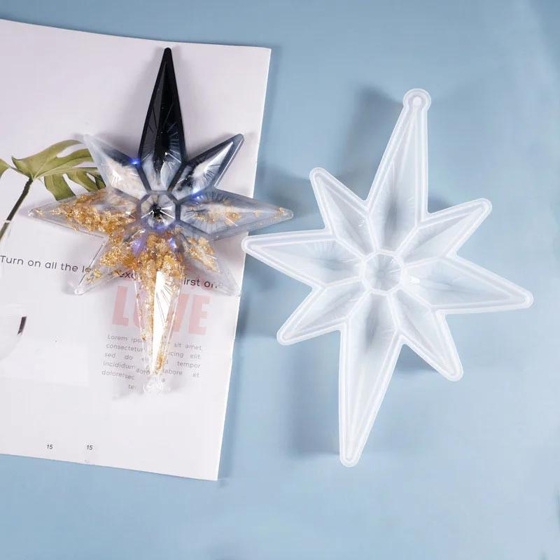 1pcs Octagonal Star Mold for DIY Resin,Plaster Clay Crafts Christmas Ornament Making,Bead Molds,Soap Molds,Wax/Resin Casting