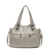 Women's Soft Leather Shoulder Bag Luxury Designer Handbag Ladies Solid Color Casual Large Tote Bag Messenger Commuter Sac A Main