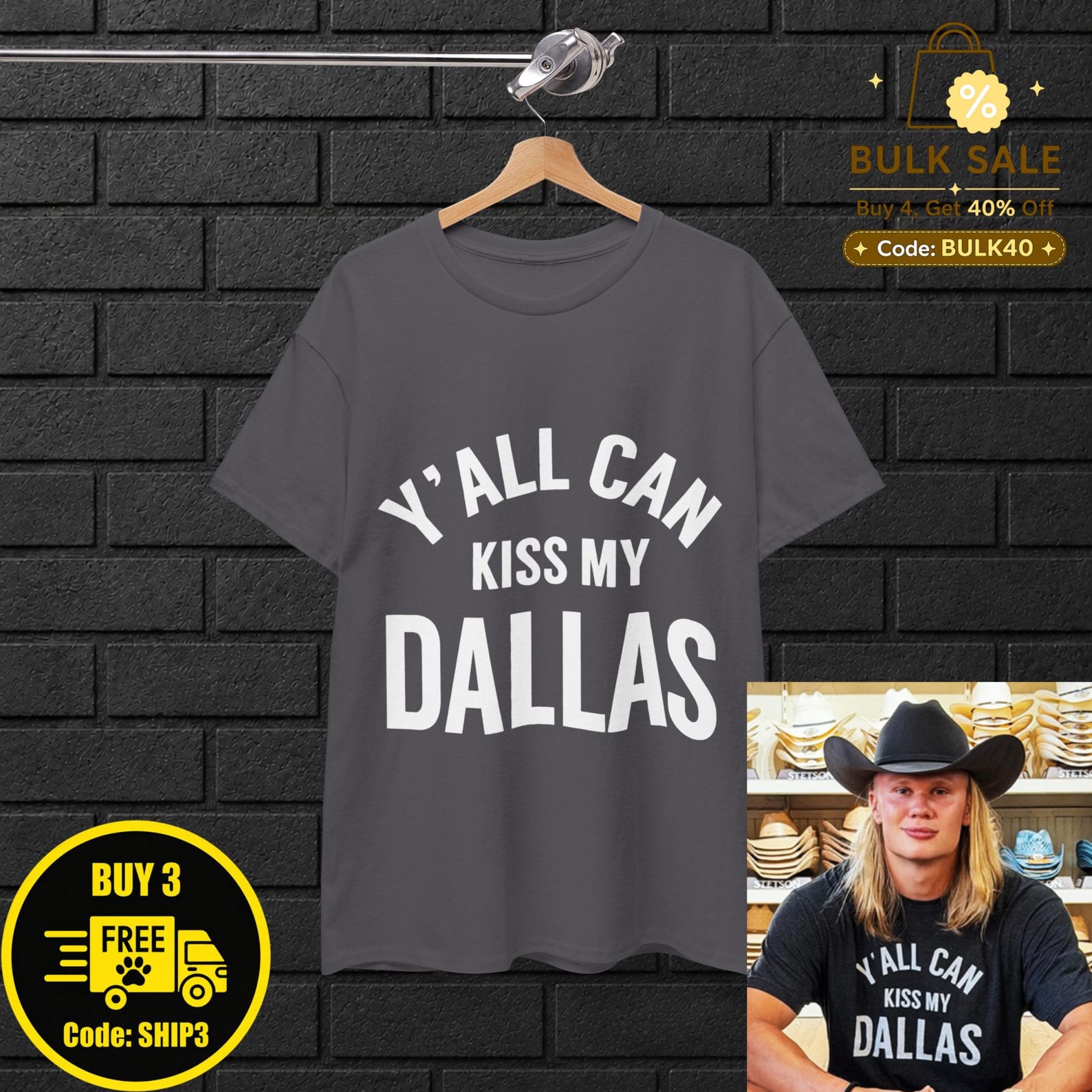 Erling Haaland Y all Can Kiss My Dallas Shirt,World Cup Texas 2026 Shirt,Norwegian Soccer Player,Norway,Manchester City M