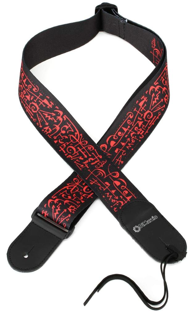 DiMarzio Strap Steve Vai Art Print with Leather Ends DD3143 "Black"