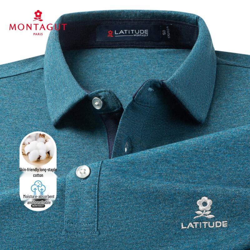 

MONTAGUT Men s Breathable Color-Block Polo Shirt 50