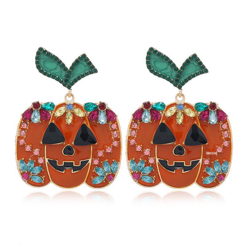 Halloween Rhinestone Skull Hoop Earrings: Fashionable Statement for Ladies