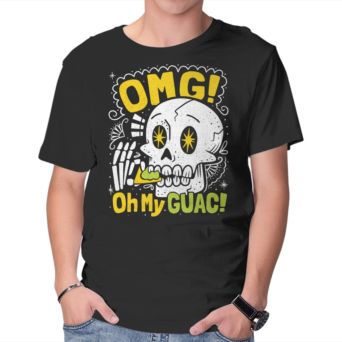 Unisex Crew Neck T-Shirt Oh My Guac Graphic Short Sleeve Casual Tee XXXXL