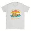 Capybara Retro Stil Mach dir keine Sorgen Sei Capy Unisex T-Shirt Freizeit T-Shirt Rundhals T-Shirt 100% Baumwolle Geschenkidee Kleidung
