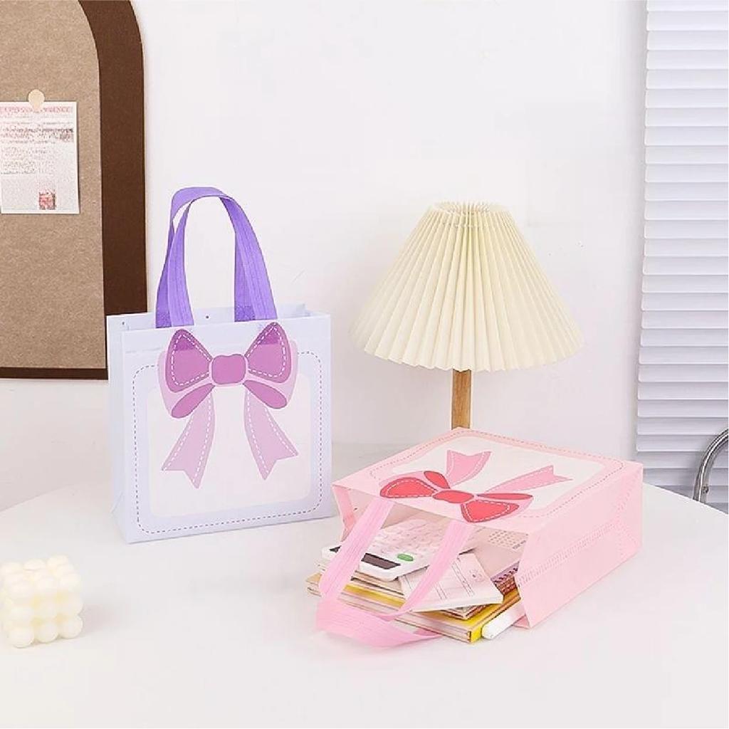 1-30PCS Cartoon Bow Portable Gift Bag Bow Snack Packaging Bag Portable Design Cosmetics Candy Small Items Storage Self Seals
