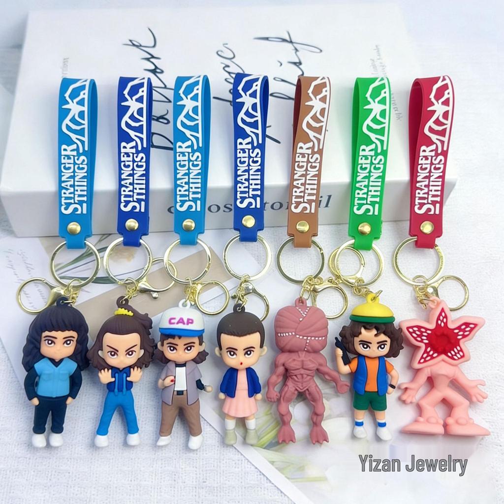 Stranger Things 2026 Silicone Keychain: Cute Bag Pendant & Car Accessory