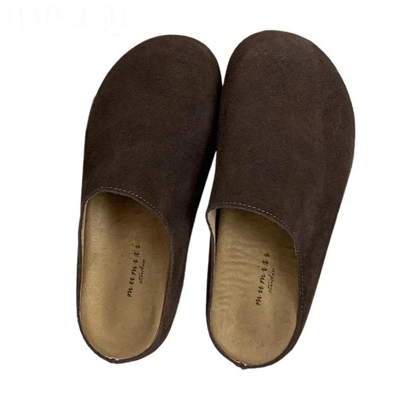 Slippers Women Suede Platform Casual Slingback Mules Shoes Woman 2024 New Trend Winter Fashion Flip-flops Walking Shoes Mujer