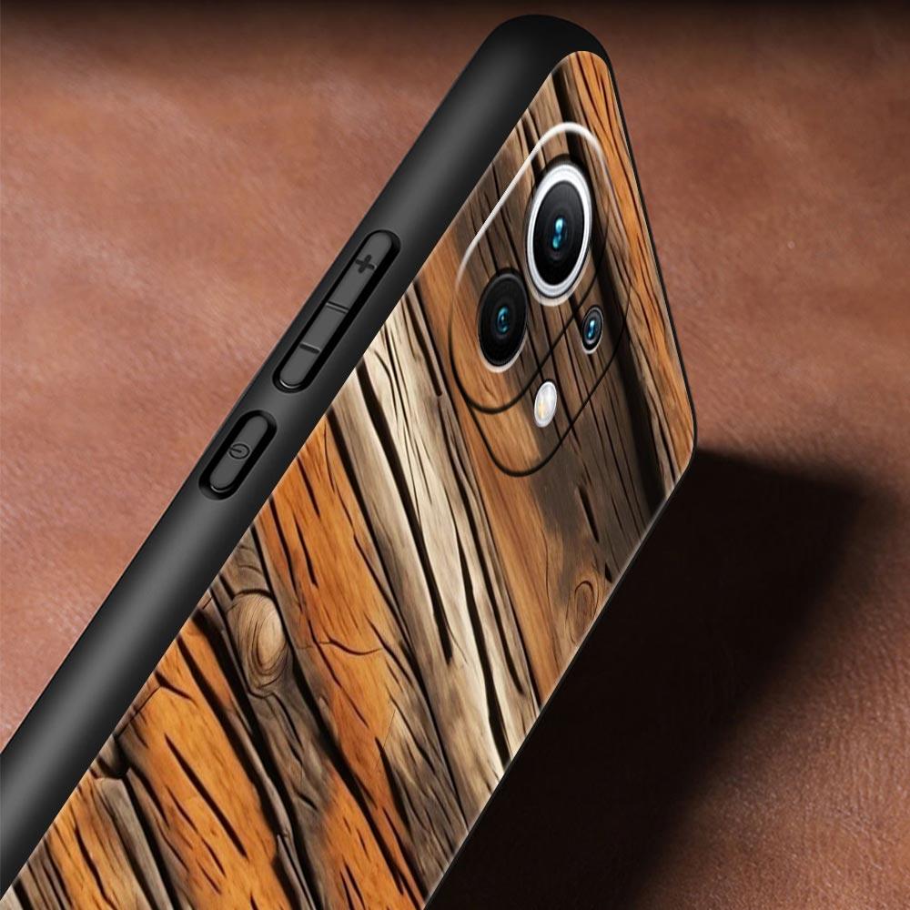 Luxury Vintage Wood Grain Pattern Phone Case Cover for Xiaomi Mi 17 15 14 13 12 11 Ultra 15T 14T 13T 12T 11T Pro Lite Soft TPU