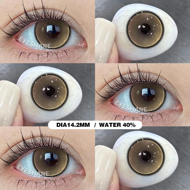 Eyeshare PAMPAS Brown Contact Lenses 1 pair Natural Soft Lens Big Eyes 14.5mm Eye Contacts Gray Pupils Green Purple Lens