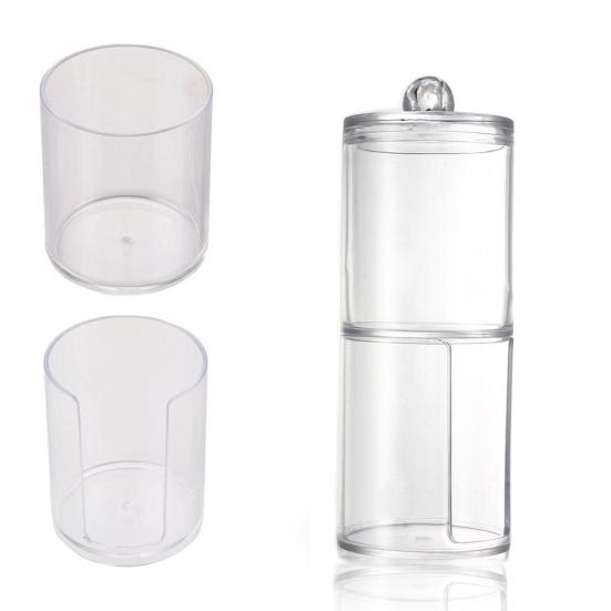 Makeup Organizer Case Cotton Pad Swab Creative Clear Plastic Storage Holder