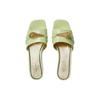 Gucci Genuine Leather Sole Slide Slippers Women's Green 750509 CLG00 3801