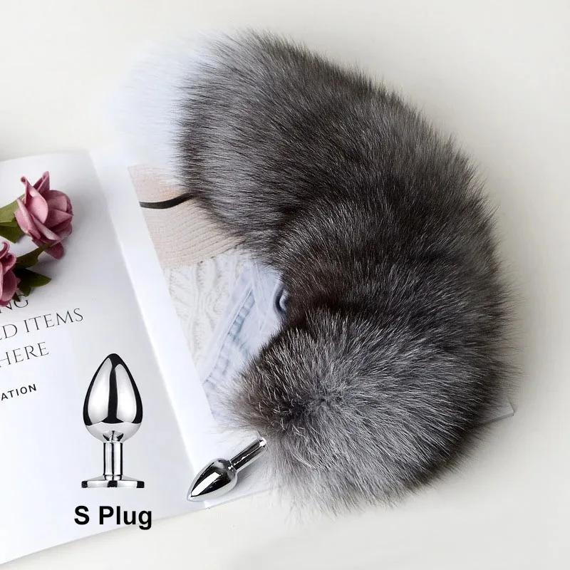 Anal Plug with Real Fox Tail for Woman Separable Cosplay Butt Plug Anal Adult Products Masturbator Man Female Couples Sex Toys