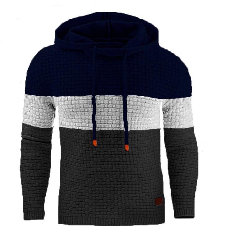 Men's European and American Jacquard Hoodie: Long-Sleeved, Warm, Autumn/Winter Sweatshirt Jacket