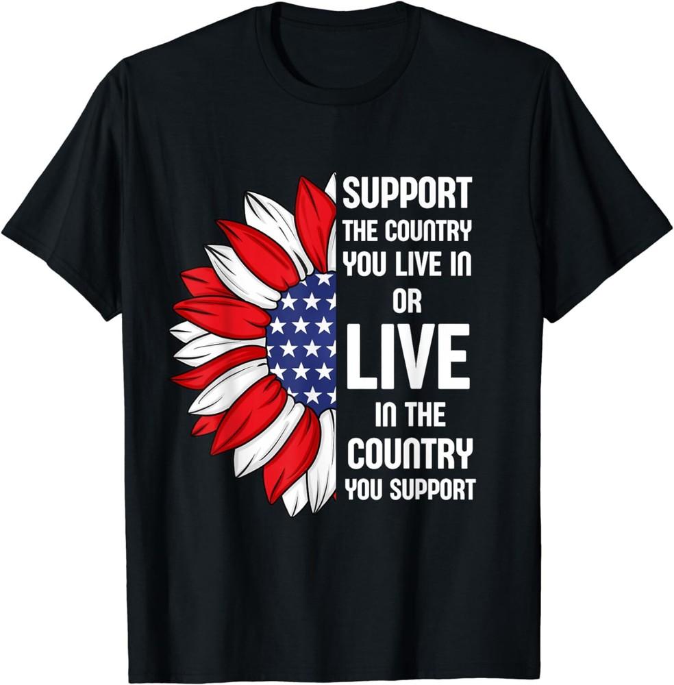 

Vintage American Flag Support The Country You Live In T-Shirt Unisex T-Shirt XXL