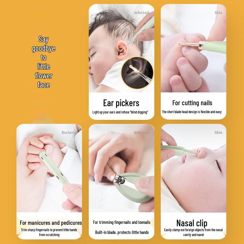 Nagelknipser-Set für Neugeborene: Anti-Quetsch-Nagelknipser, Kinderfeile & Ohrenschmalzlöffel