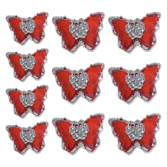 10ks Motýlí šperky na nehty Dvouvrstvé třpytivé drahokamy Poutavé ozdoby na nehty Dámské doplňky