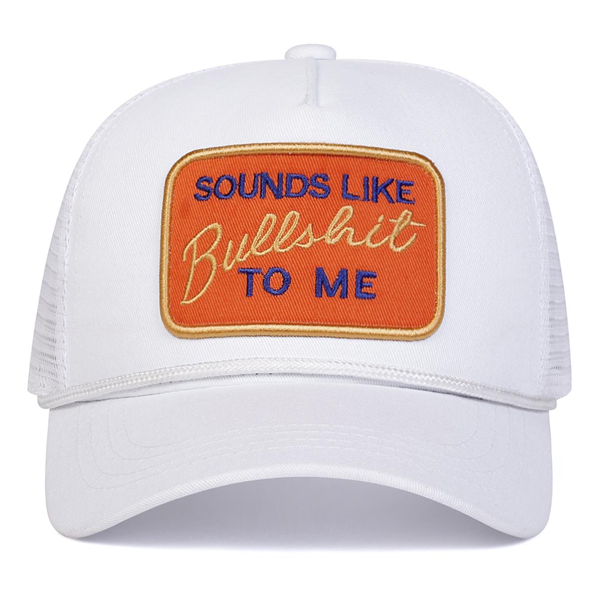 

Унисекс BULLSHIT вышитые бейсболки с сеткой, регулируемые повседневные шляпы для весны и лета, солнцезащитная кепка для улицы белый