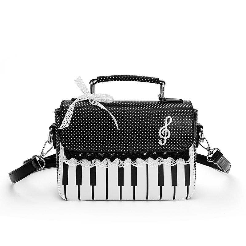 

Fashion Preppy Style Cute Piano Keyborard Design Small Handbag Purse Music Note Lolita Female Girls Crossbody Bag