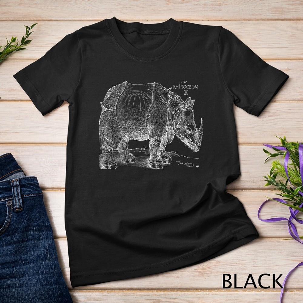 

Albrecht Durer, The Rhinoceros Vintage Engraving - Occult Premium Unisex T-shirt 2XL