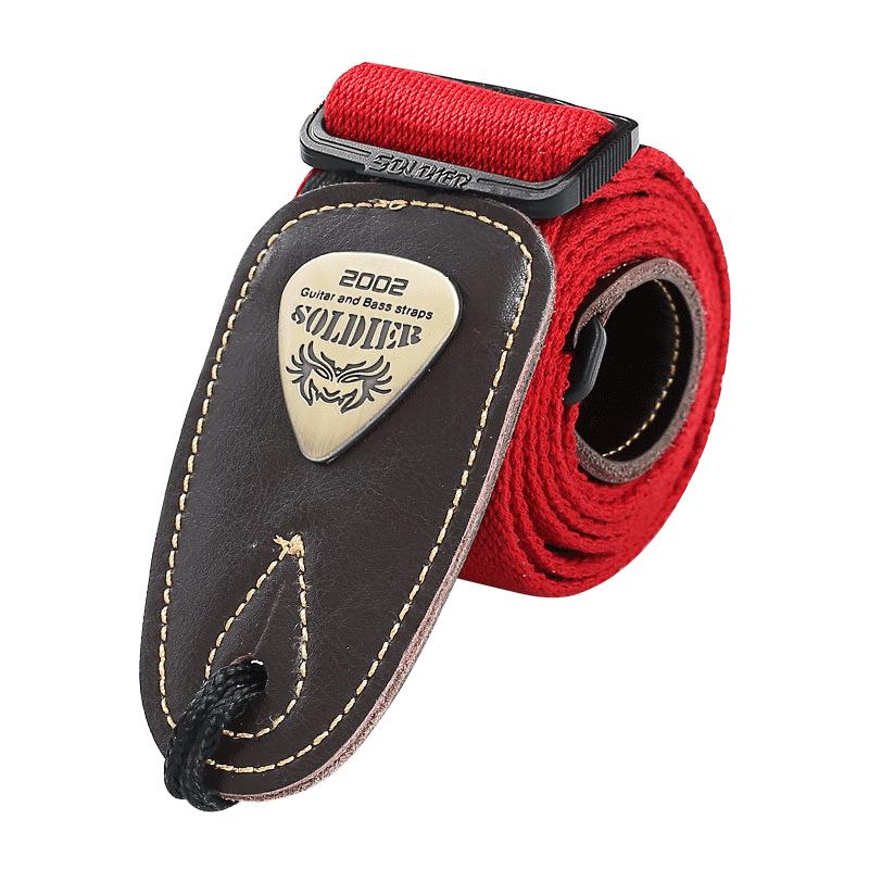 Perseus Soldier Guitar Strap: Genuine Leather, Wide Shoulder Design for Acoustic, Electric Guitar & Bass