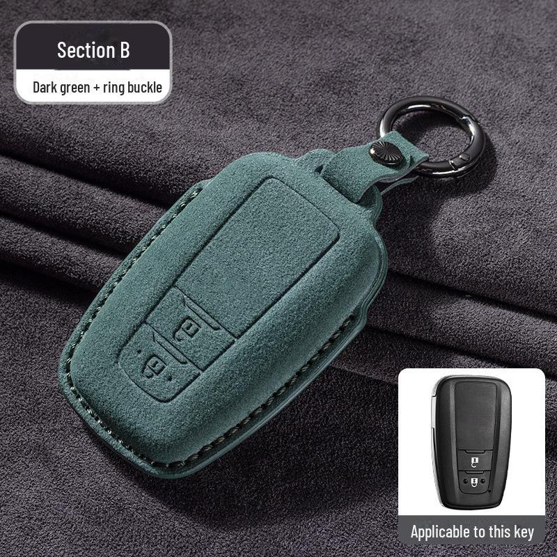 Toyota Wildleder Schlüsselhülle für Camry, Corolla, RAV4, Highlander und mehr. Mit Asia-Drachen-Design.