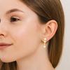 Triple Stone Minimal Drop Earrings - 925 Sterling Silver Gold Plated