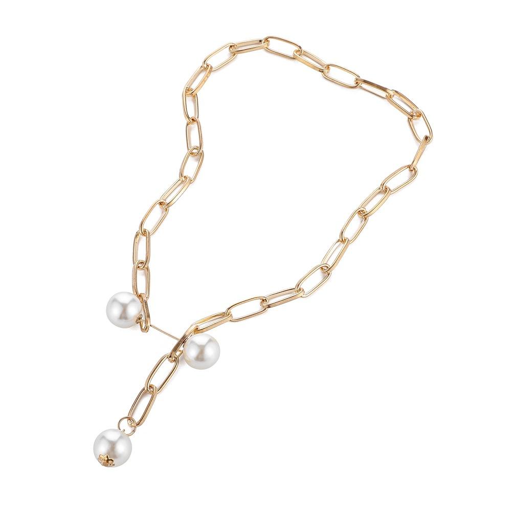 Women's Necklace All-match Adjustable Pearl Brooch Style Pendant Necklace