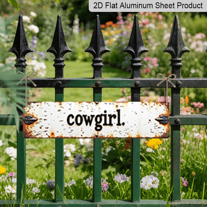 2D Flat, 1pc, "Cowgirl" Metal Sign, Aluminum Decorative Sign, Novelty Street Sign, Home Decor, Room Decor, Wall Decor, Restaurant Decor, Bar Decor