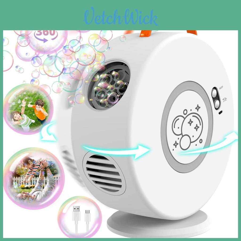 Kids Circle Bubble Blower With Rechargeable Features For Sensory And Motor Skills Learning
