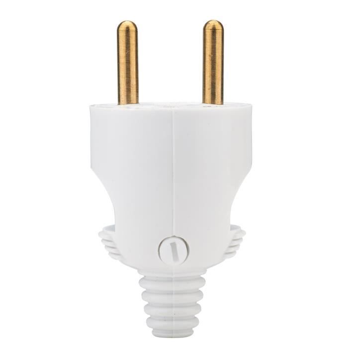 DEBFLEX Fiche mâle 2P+T 16 A sortie droite à coiffe blanc