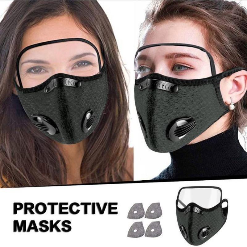 1 Stück Fahrradmaske mit Aktivkohlefilter Maske PM2.5 Anti-Verschmutzung Waschbare Sportmaske Outdoor-Sport Trainingsmaske