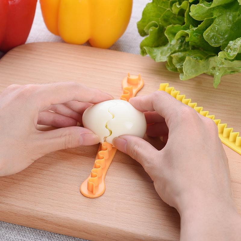 fancy Kitchen Egg Cutter Hard Boiled Egg Cut Flower Mold Engraved Shape Divider Cut  Flower Shaper Kitchen Accessories