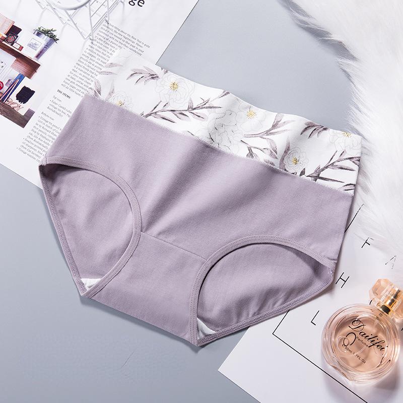 

Хлопковое нижнее белье большого размера с высокой талией и принтом, бесшовное и дышащее треугольное нижнее белье для девочек XXL