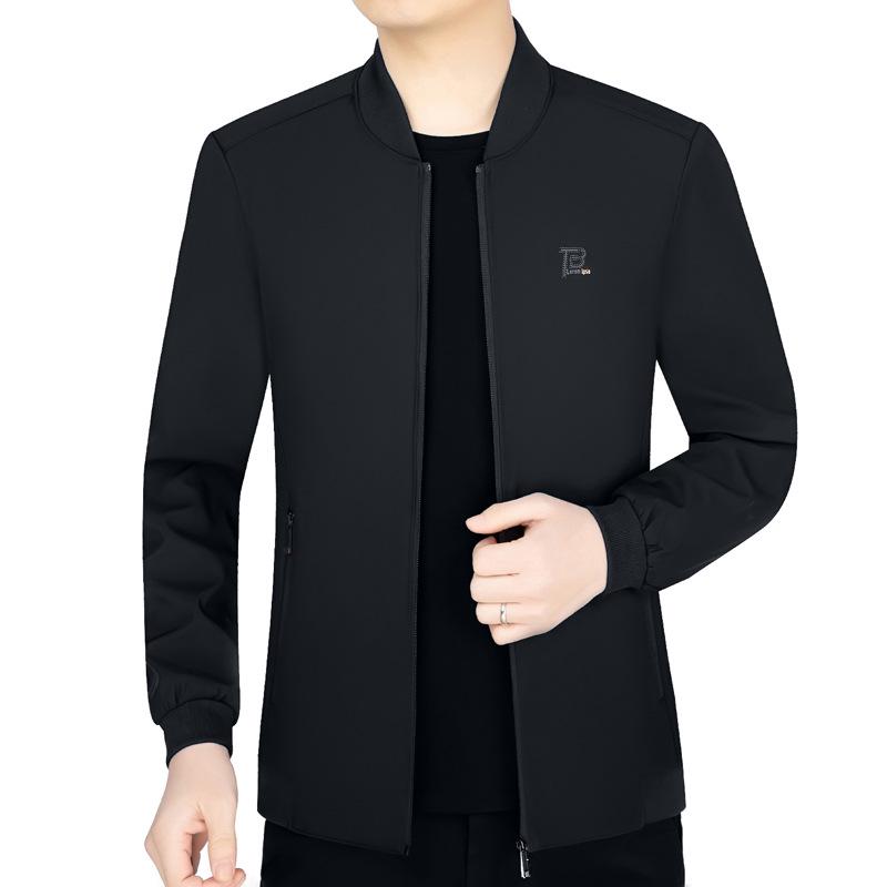 Men's Spring 2026 Stand-up Collar Jacket for Fathers: Trendy Business Casual Fashion